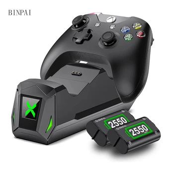 Для Xbox One/Серии X|S Зарядное Устройство Для Контроллера USB-Порт Док-станция для Быстрой Зарядки со Светодиодным Индикатором для Аккумуляторных Блоков емкостью 2x2550 мАч
